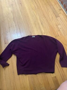 Nine West Ribbed Pullover Sweater in Deep Plum